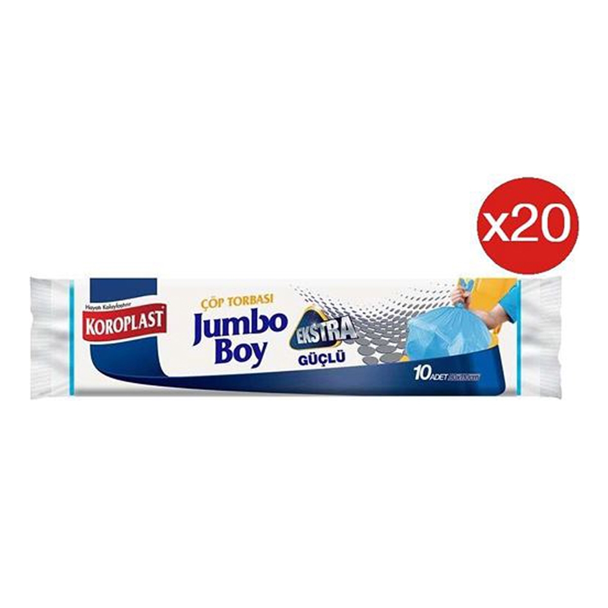 Koroplast Ekstra Güçlü Jumbo Çöp Torbası 80x110 cm 20RL*10AD resmi