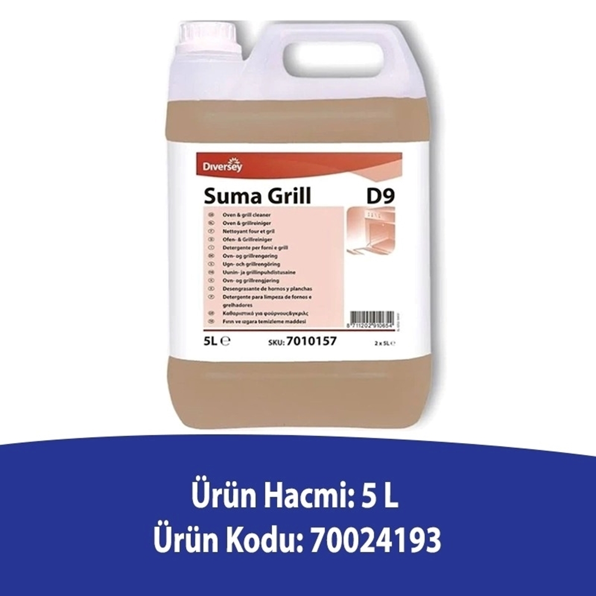 Diversey Suma Grill D9 5 L - Endüstriyel Fırın ve Izgara Yağ Çözücü resmi