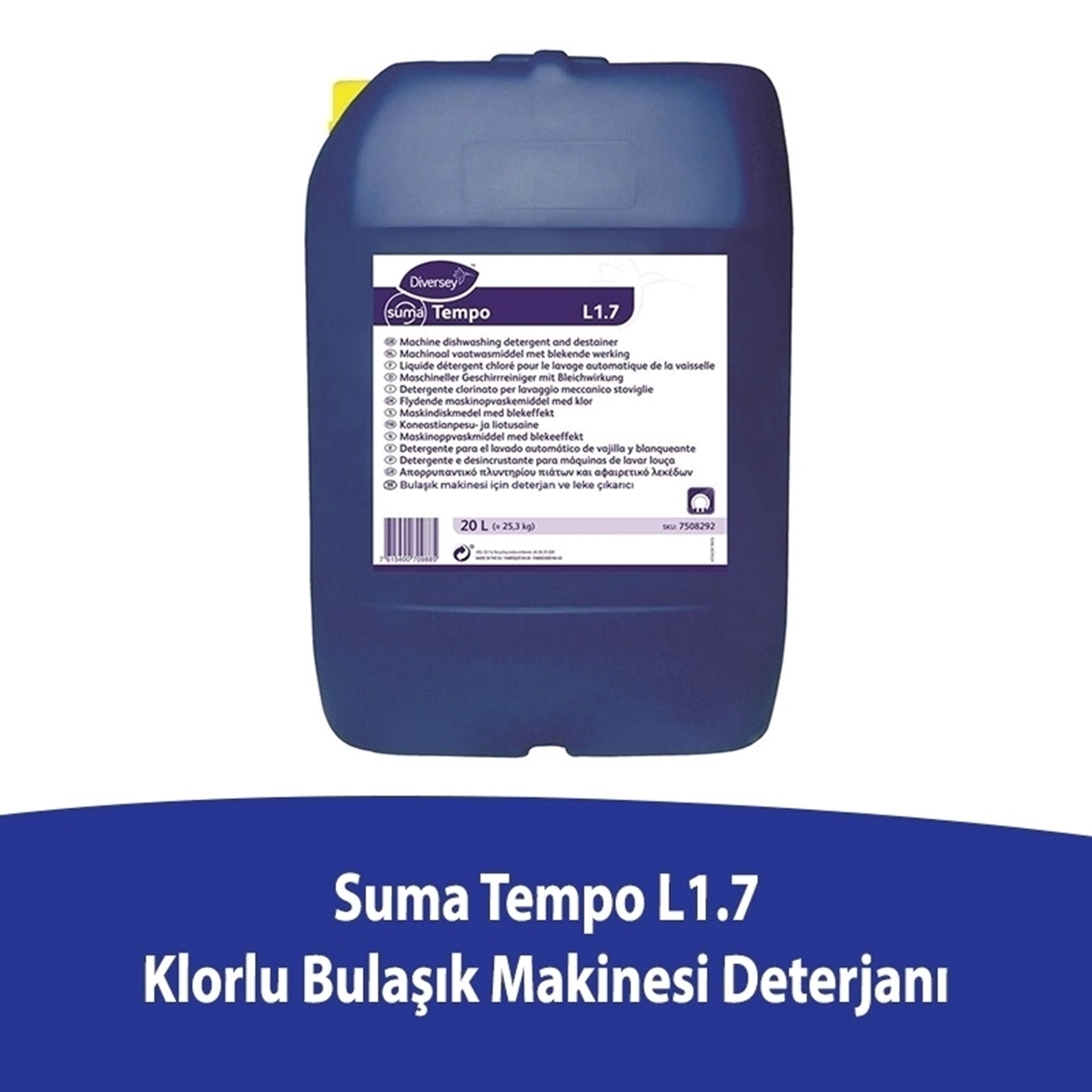Diversey Suma Tempo L1.7 Klorlu Bulaşık Deterjanı 20 L resmi