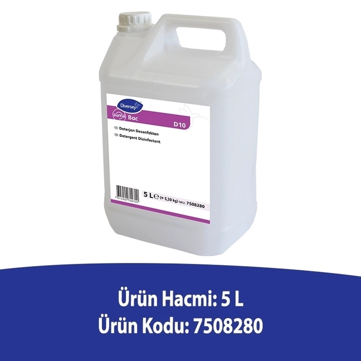 Diversey Suma Bac D10 Dezenfektanlı Yüzey Deterjanı 5L resmi