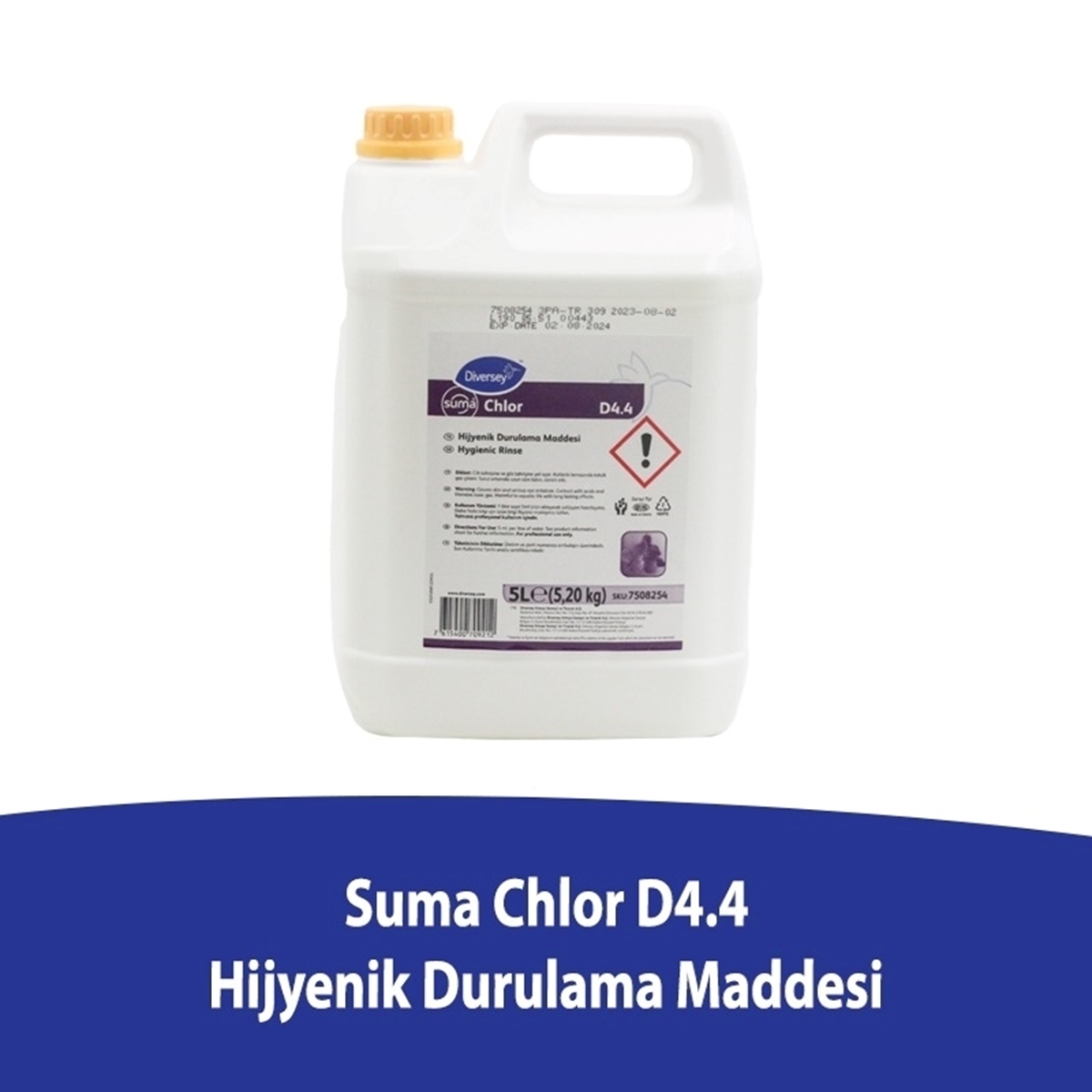 Diversey Suma Chlor D4.4 Hijyenik Meyve ve Sebze Durulama Maddesi 5 Litre resmi