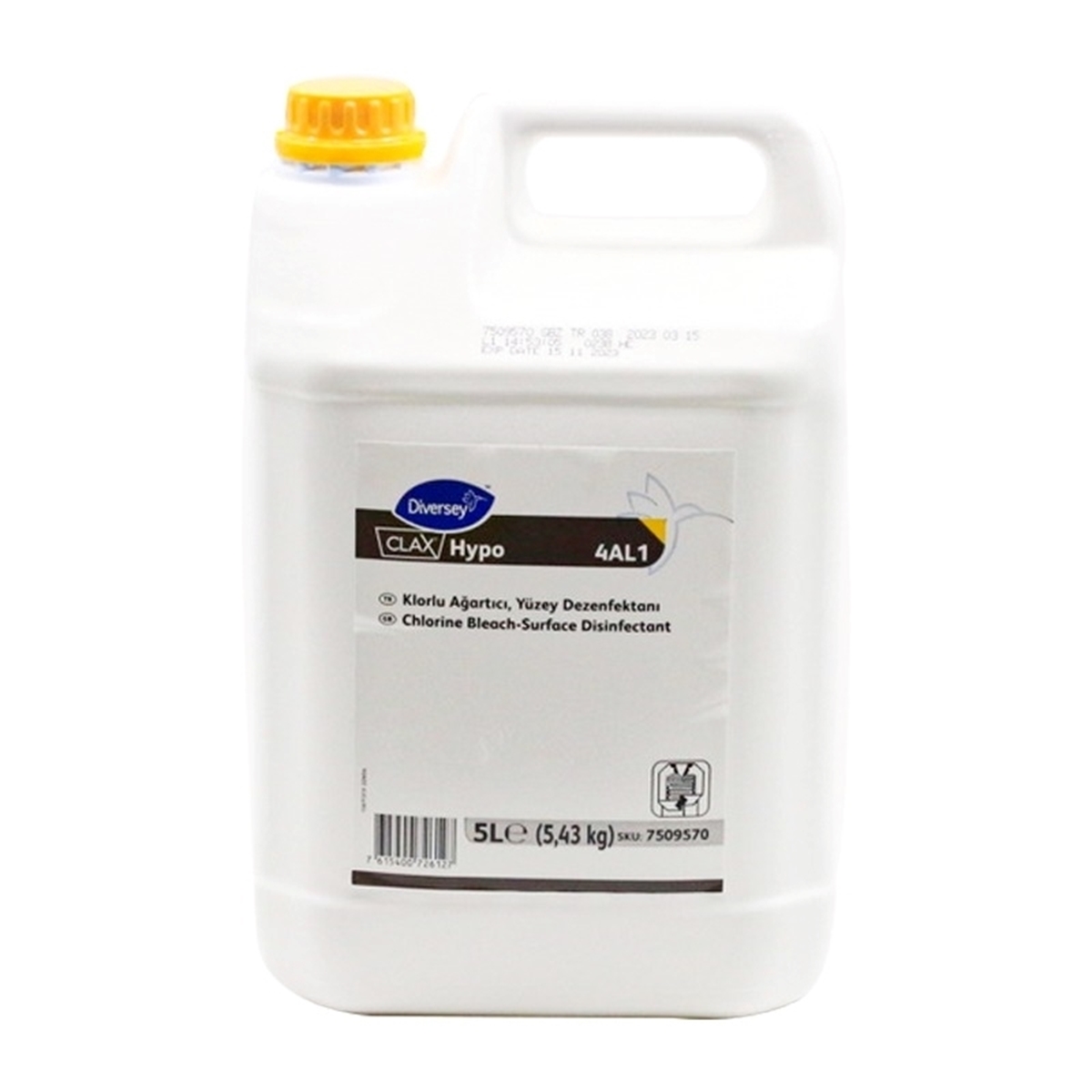 Diversey Clax Hypo 4AL1 Sıvı Klorlu Ağartıcı 5 L resmi