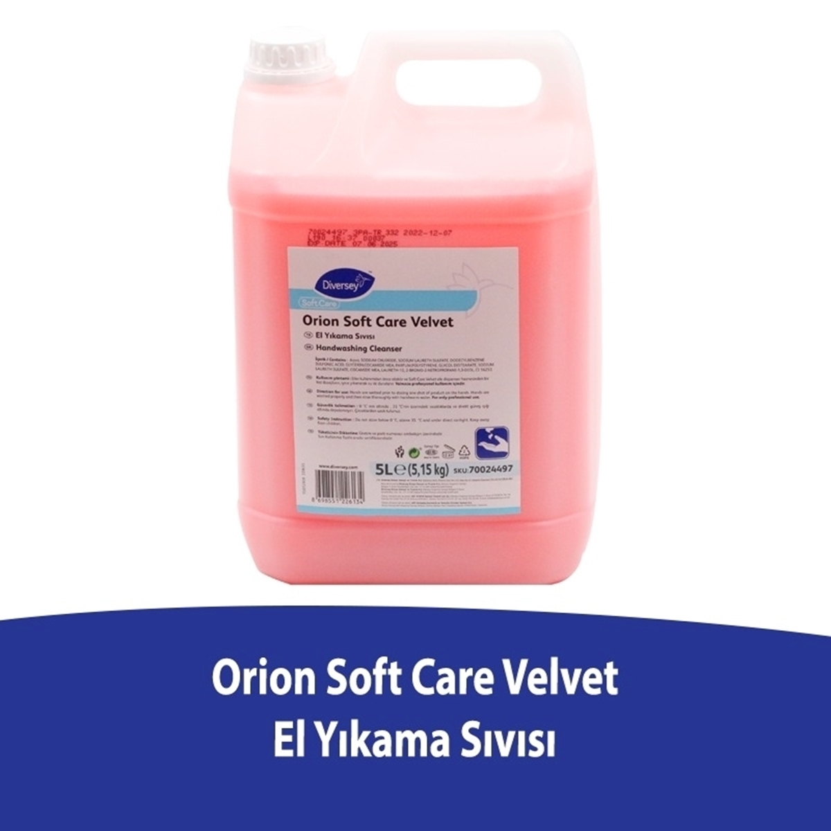 Diversey Orion Soft Care Velvet El Yıkama Sıvısı 5 L resmi