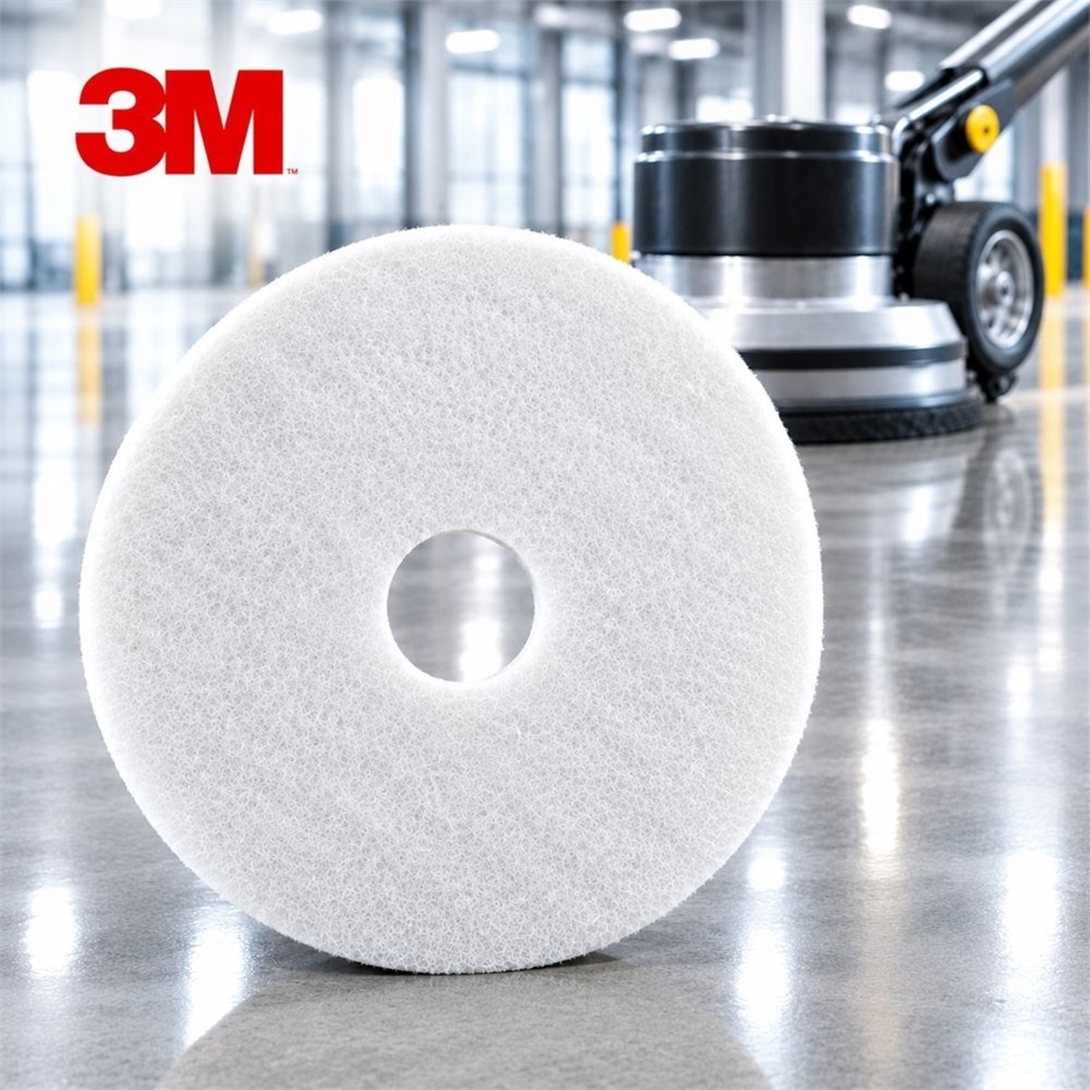 3M™ Scotch-Brite™ Beyaz Yer Pedi 43 cm 5adet/Koli resmi